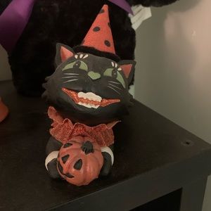 Vintage Black Cat Halloween Decor